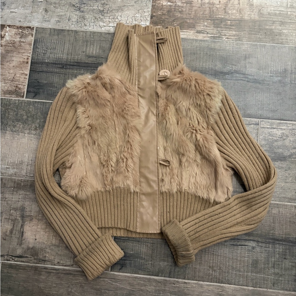 Last Kiss Tan Faux Fur Accent Jacket